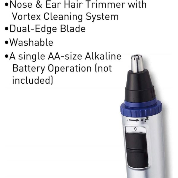 Panasonic Wet And Dry Electric Nose Ear And Facial Hair Trimmer With 90 Min Battery Powered - Black - Image 3