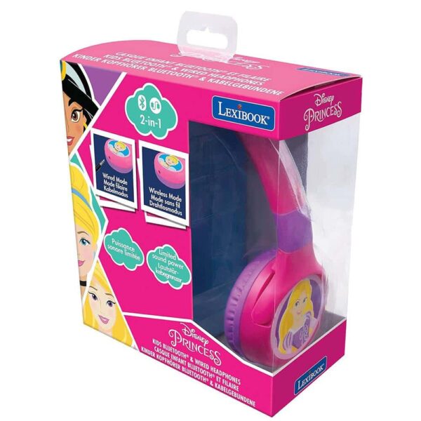 Lexibook Disney Princess Bluetooth And Wired Foldable Headphones - Multicolour - Image 5