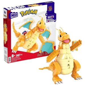 Mega Pokemon Dragonite Action Figure Building Toys With 387 Pieces And Wing Flapping Motion – Multicolour