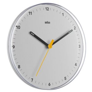 Braun Classic Analogue Wall Clock With Silent Sweep Movement – White