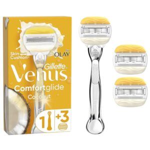 Gillette Venus ComfortGlide Coconut With Olay Women’s Razor And 3 Razor Blade Refills Set