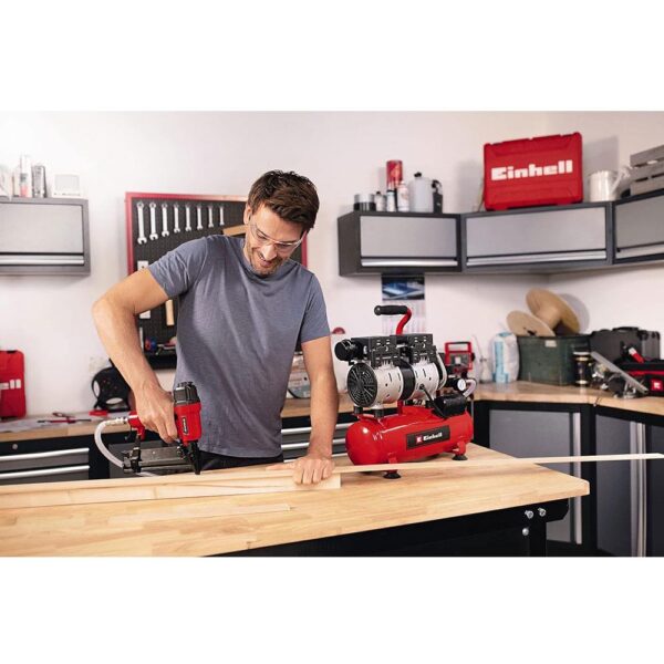 Einhell TE-AC 110/6 Silent Plus Air Compressor 550W 8 Bar 116 PSI 240V - Red - Image 4