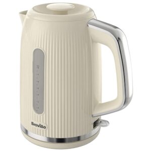 Breville Bold Electric Jug Kettle Glossy Ridged Textured With Chrome 3000 W 1.7 Litre – Cream
