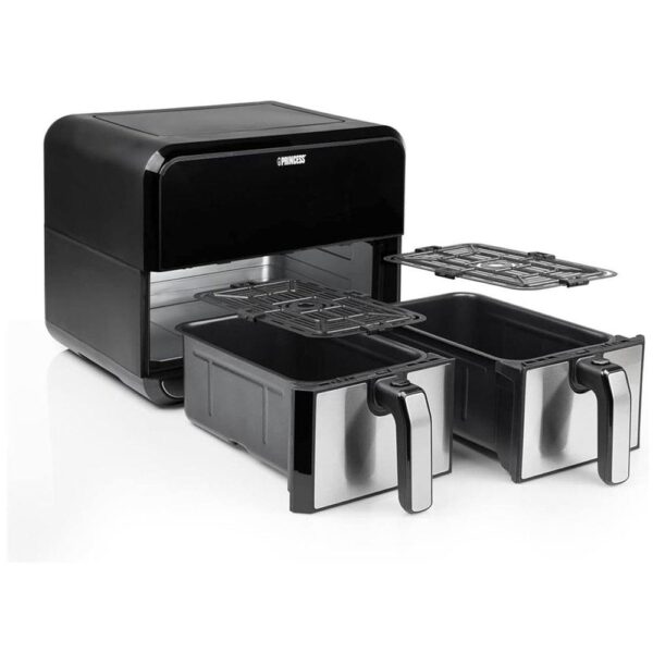 Princess Double Basket Air Fryer With 8 Pre-Programme Settings 1600W 8 Litres Capacity - Black/Silver - Image 6