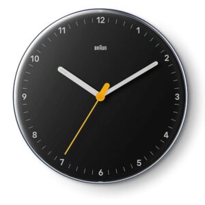 Braun Classic Analogue Wall Clock With Silent Sweep Movement – Black