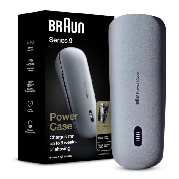 Braun Series 9 And 8 PowerCase Electric Shaver Charging Case - Grey - Image 3