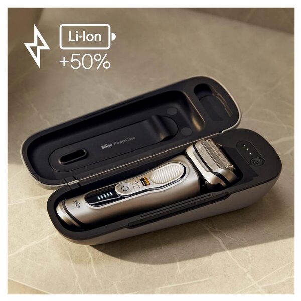 Braun Series 9 And 8 PowerCase Electric Shaver Charging Case - Grey - Image 5