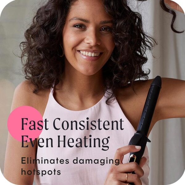 Cosmopolitan Hair Curling Tong Curling Wand Hair Styler Ceramic Coated Barrel - Black And Gold - Image 4