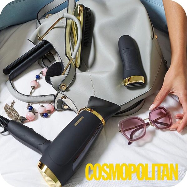 Cosmopolitan Hair Curling Tong Curling Wand Hair Styler Ceramic Coated Barrel - Black And Gold - Image 6