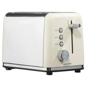 Daewoo Kensington 2 Slice Toaster Stainless Steel 810W – Cream