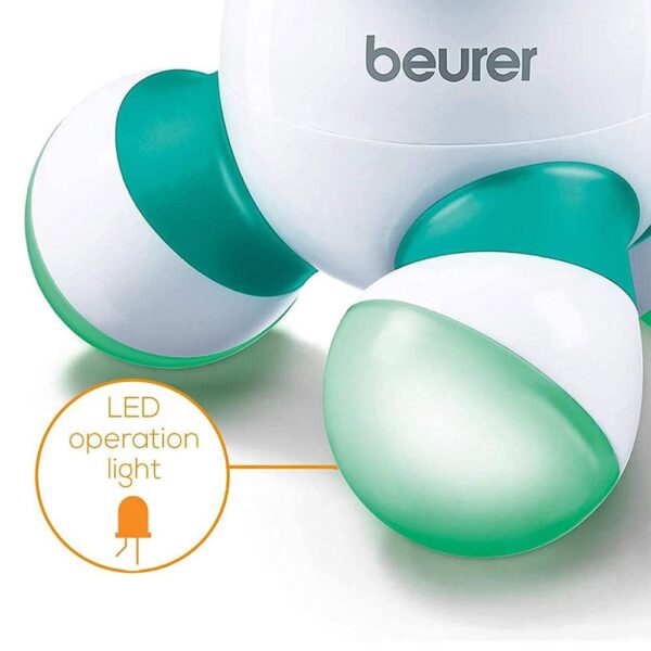 Beurer Mini Massager With LED Light Gentle Vibration Massage Small And Handy - Green - Image 3