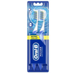 Oral-B Pro-Expert Pulsar Power Manual Toothbrush Medium Vibrat For Deeper Reach – Twin Pack