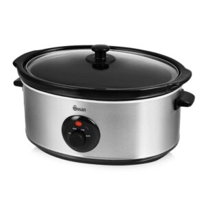 Swan Stainless Steel Slow Cooker 320 W 6.5 Litre – Silver