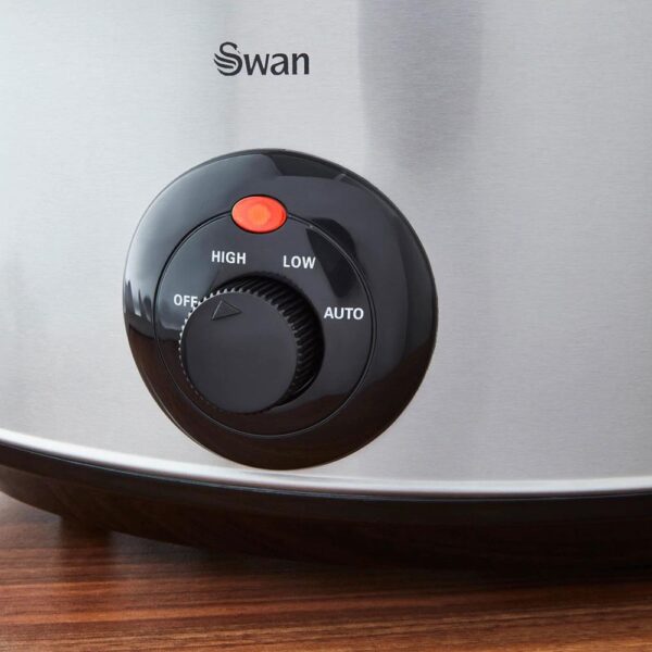 Swan Stainless Steel Slow Cooker 320 W 6.5 Litre - Silver - Image 4