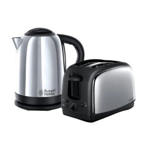 Russell Hobbs Lincoln 1.7 Litre Kettle And 2 Slice Toaster Polished Stainless Steel 3000W Twin Pack – Silver