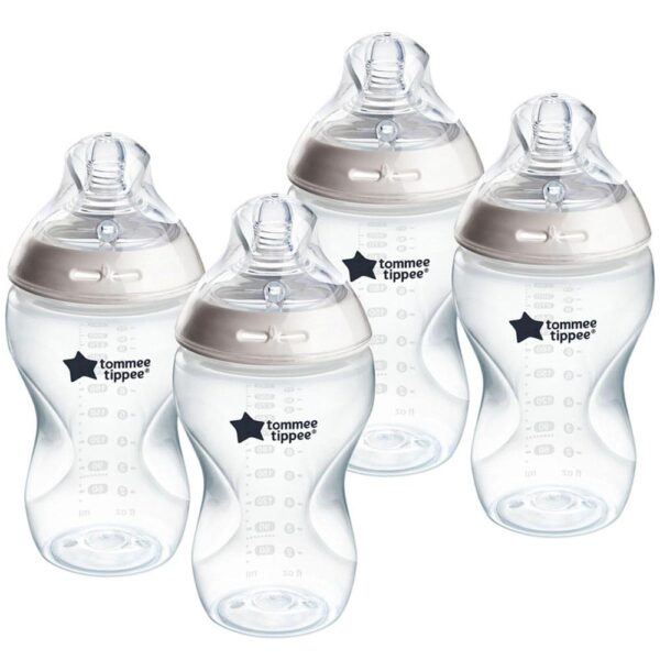 Tommee Tippee Natural Start Anti-Colic Baby Bottle 340ml Pack of 4 - Clear