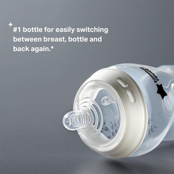 Tommee Tippee Natural Start Anti-Colic Baby Bottle 340ml Pack of 4 - Clear - Image 4