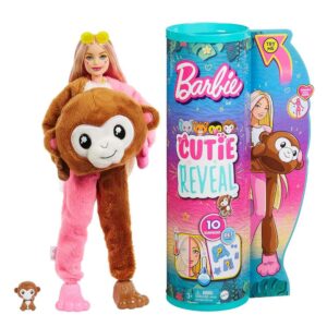 Barbie Cutie Reveal Chelsea Doll And Accessories Jungle Series Monkey-Themed Small Doll Set 10 Surprises – Multicolour