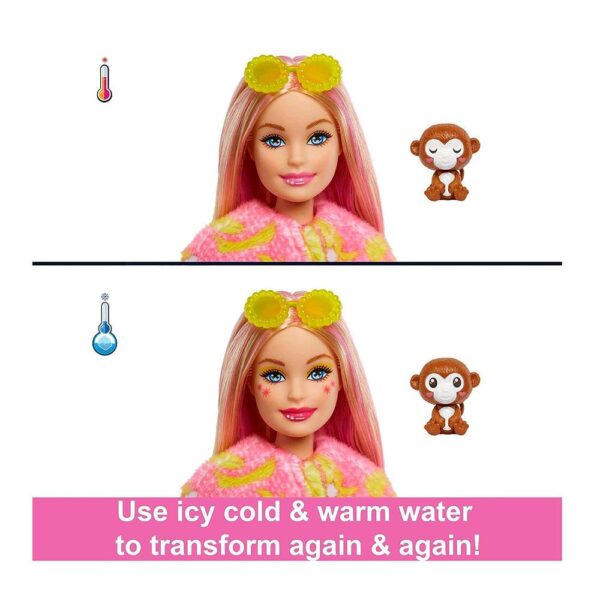 Barbie Cutie Reveal Chelsea Doll And Accessories Jungle Series Monkey-Themed Small Doll Set 10 Surprises - Multicolour - Image 3