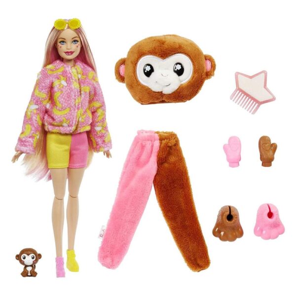 Barbie Cutie Reveal Chelsea Doll And Accessories Jungle Series Monkey-Themed Small Doll Set 10 Surprises - Multicolour - Image 6