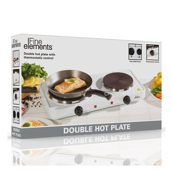 Fine Elements Double Hot Plate Stainless Steel 2500W - White - Image 4
