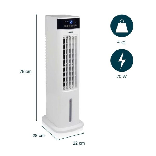 Princess Smart Air Cooler With 3 Speed Settings 70W 3.5 Litre - White - Image 2