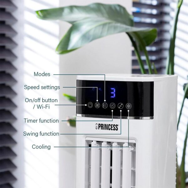 Princess Smart Air Cooler With 3 Speed Settings 70W 3.5 Litre - White - Image 4