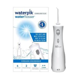 Waterpik Water Flosser Cordless Plus With 2 Pressure Settings 4 Tips – White