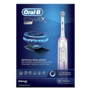 Oral-B Genius X Electric Toothbrush With Artificial Intelligence 1 Toothbrush Head And Travel Case – Blush Pink