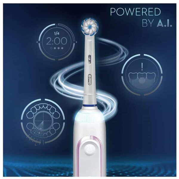 Oral-B Genius X Electric Toothbrush With Artificial Intelligence 1 Toothbrush Head And Travel Case - Blush Pink - Image 8