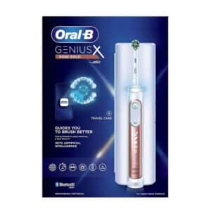 Oral-B Genius X Electric Toothbrush With Artificial Intelligence 1 Toothbrush Head And Travel Case – Rose Gold
