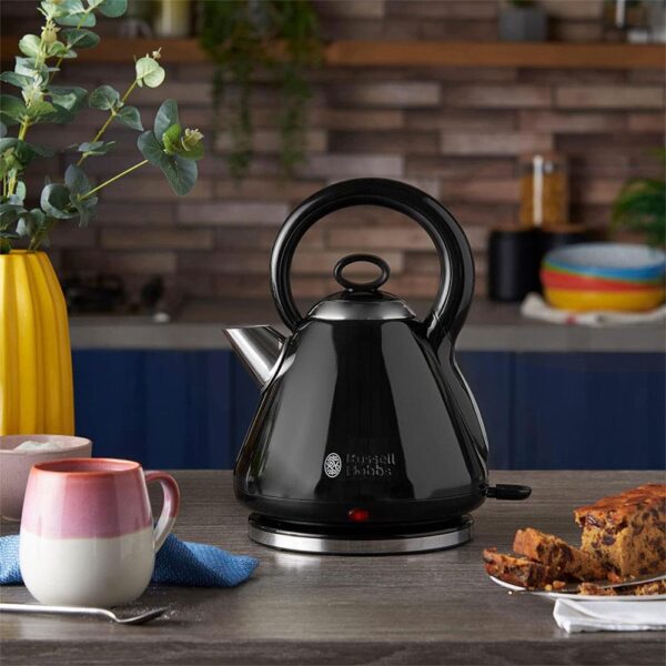 Russell Hobbs Traditional Electric Kettle Stainless Steel 3000W 1.7 Litres - Black - Image 2