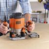 Black & Decker 1/4 Inch Plunge Router 1200W 6.35mm With Accessories And Kitbox 240V - Black/Orange - Image 3