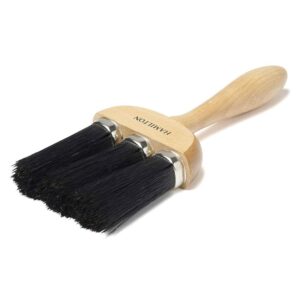 Hamilton Perfection Pure Bristle Dusting Brush 3 Ring Beechwood Handle – Brown/Silver