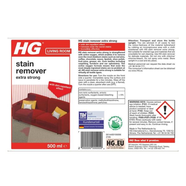 HG Stain Remover Extra Strong Spray - 500ml - Image 7