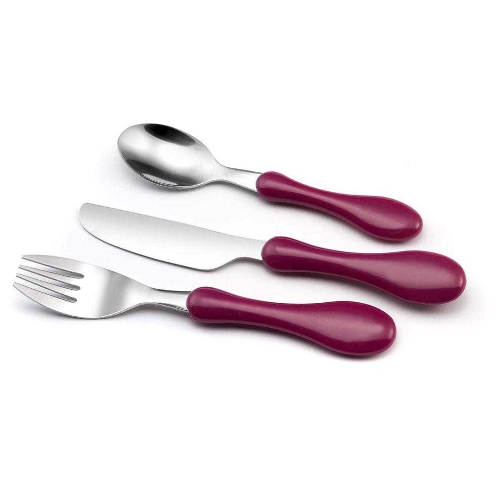 Amefa Retail Nuage Fuchsia Childrens Cutlery S3 Tube 3 Piece - Red - Image 2
