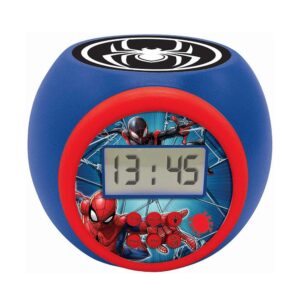 Lexibook Spider-Man Childrens Projector Clock With Night Light Timer Snooze Alarm – Multicolour