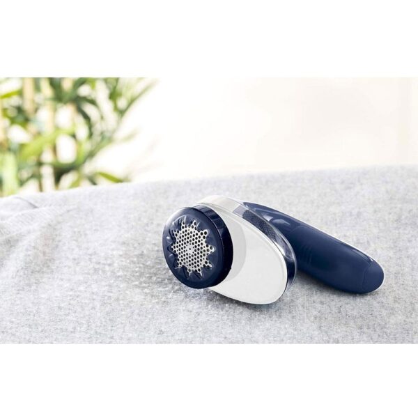 Tefal Fabric Shaver Quick Removal of Fabric Bobbles And Pills Adjustable 4 Heights - White/Blue - Image 3