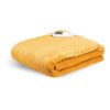 Dreamland Hurry Home Deluxe Velvet Herringbone Quilted Heated Warming Throw Blanket 120 x 160 cm - Mustard Yellow - Image 8
