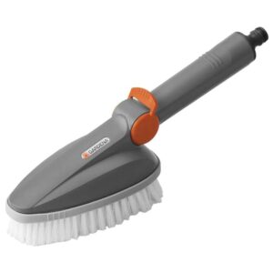 Gardena CleanSystem Hand-Held Scrubbing Brush For Cleaning Gardening Tools Rubbish Bins – Orange/Grey