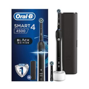 Oral-B Smart 4 4500 Electric Toothbrush 3 Modes 2 Tooth Brush Heads Travel Case – Black Edition