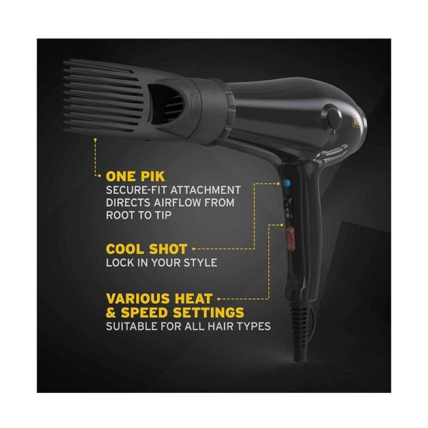 Wahl Powerpik 5000 Salon Styling Hair Dryer 2000W With 2 Speed & 3 Heat Settings - Black - Image 2