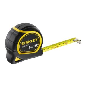 Stanley Tylon Measure Tape 5 Metres 16 Inch Metric & Imperial – Yellow/Black