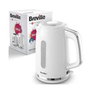 Breville Bold Electric Jug Kettle 3000W 1.7 Litre – White & Silver Chrome