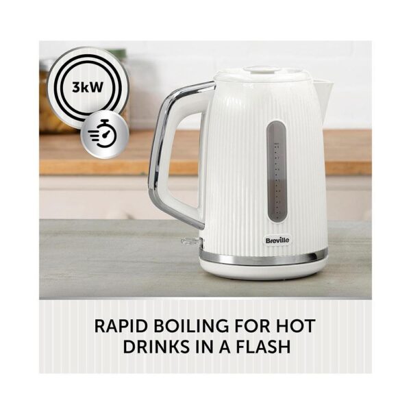 Breville Bold Electric Jug Kettle 3000W 1.7 Litre - White & Silver Chrome - Image 2