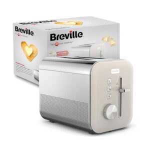 Breville High Gloss 2 Slice Toaster With High-Lift & Wide Slots Stainless Steel 750W – Cream