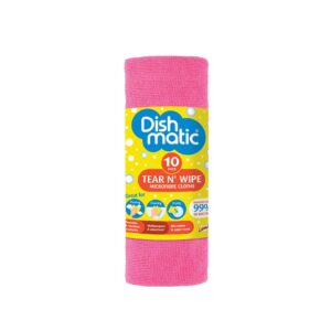Dishmatic Tear N’ Wipe Microfibre Cloths 10 Pack – Multicolour
