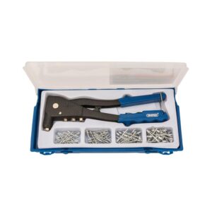 Draper Hand Riveter Kit For Aluminium Rivets With 100 Rivets And Case – Blue