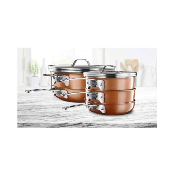 Gotham Steel Stack Master Copper Pan Set - 10 Pieces - Image 3