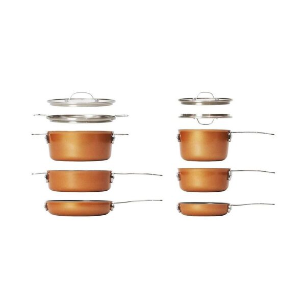 Gotham Steel Stack Master Copper Pan Set - 10 Pieces - Image 4